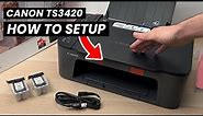 How to SETUP Canon Pixma TS3420 Printer (Install Ink, Paper, Wi-Fi Connect, Scan..)