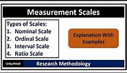 Types of Measurement Scales-Nominal Scale Ordinal Scale Interval Scale Ratio Scale