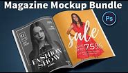 Fashion Magazine Mockup Bundle Download In PSD Files |English| |Photoshop Tutorial|