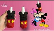 #1 how to crochet sanitizer bottle holder simple, merajut sarung sanitizer Mickey mouse step by step