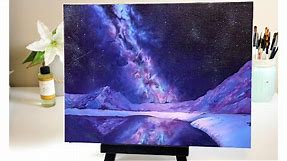 #46: MILKY WAY GALAXY PAINTING | REAL TIME STEP BY STEP NIGHT SKY PAINTING | OIL PAINTING | ACRYLIC