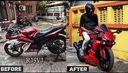 Yamaha R15 v1 Converted Into R1m in 13 minutes