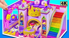 Building Amazing Purple Castle with Bedroom, Living Room from Polymer Clay ❤️ DIY Miniature House