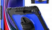 Timecity for Samsung Galaxy Tab S9 FE Plus/ S9+ Plus 5G Case 12.4 inch 2023 (SM-X610/ X616/ X618/ X810/ X816B/ X818U Cover): Heavy Duty Protection Kickstand Anti-Slip Screen Protector - Dark Blue
