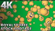 Happy Emoji Ball Drop, Side to Side and Explode Green Screen - Royalty Free Stock Footage