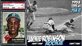 1953 Jackie Robinson Topps #1 card for sale; graded PSA 8.