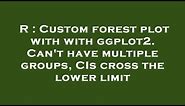 R : Custom forest plot with with ggplot2. Can't have multiple groups, CIs cross the lower limit