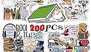 200 pcs Reading Themed Stickers, Adults Book Stickers for Kindle and Water Bottles and Books