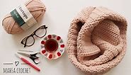 آموزش بافت شال گردن گرد قلاب بافی How to Crochet a Simple Round Scarf | Mahsa Crochet