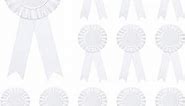 12 Pieces Blank Award Ribbon, 1st Place Rosette Ribbon Prize Ribbon Award Medals Winner Victory Ribbons Deluxe Recognition Ribbons for Competition, Sports Event, School, Contests (White)