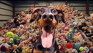 Surprising a Homeless Doberman with UNLIMITED Toys!