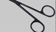 Suture Stitch Scissors 4.5" with Crescent Delicate Hook- Perfect for Suture Removal, First Aid, EMS Training and More Premium Quality Instrument- Stainless Steel (Tactical Black)