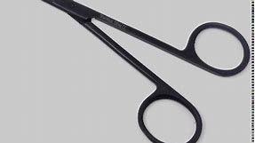 Suture Stitch Scissors 4.5" with Crescent Delicate Hook- Perfect for Suture Removal, First Aid, EMS Training and More Premium Quality Instrument- Stainless Steel (Tactical Black)