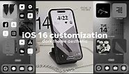 iOS16 Aesthetic Customization! Dark Theme 🖤✨| widgets, change icons tutorial