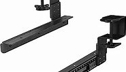 VIVO Height Adjustable Clamp and 12 inch Rail Set for DIY Custom Wooden Keyboard Trays (Tray Not Included), Under Desk Pull Out Slider Track with C-clamp Mount System, Black, MOUNT-RAIL02H