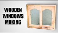 How To Make Wooden Sliding window with frames and glass | woodworking | DIY Sliding Window