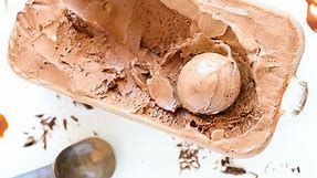 DOUBLE CHOCOLATE CARAMEL ICE CREAM: The richest, silkiest chocolate ice cream EVER + caramel swirl!