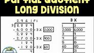 Scaffolded Partial Quotient Big 7 Long Division Unit Practice - 28 worksheets