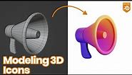 Modeling 3D Icons using Blender 3.1 || Modeling Tutorial