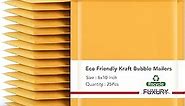 Fuxury Kraft Bubble Mailer 6x10 Inch 25 Pack，Strong Adhesion Padded Envelopes,Self Seal Bubble Envelopes, Waterproof Cushioned Bubble Mailers Packaging for Small Business，Bulk #0 Mailers Yellow