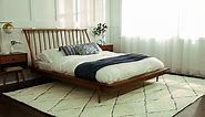 Queen Modern Wood Spindle Bed - Caramel
