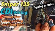 Yamaha sniper 135 ,Cdi wiring connection ,color coding and function / Tagalog tutorial