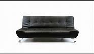 Furnisho - Verona Faux Leather Sofa Bed - 3 Seater Modern Sofabed - Black