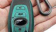 Kirsnda for Subaru Key fob Cover case with Keychain,Texture Soft TPU Key case/Skin,4-Buttons fit BRZ Legacy Outback Ascent Crosstrek Forester WRX Remote Key Vehicle Accessories(Green)