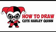 How to Draw Chibi Harley Quinn Suicide Squad Step by Step Drawing Tutorial (Cute / Kawaii)
