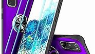 YmhxcY S20 Case Galaxy S20 Case Samsung S20 Cases with 3D Curved Screen Protector[2 PCS], Phone Case with 360°Rotation Ring Stable Kickstand Samsung Galaxy S20-YX Purple