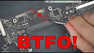 A1708 Macbook Pro no power; CPU buck converter issue, let's fix the logic board!