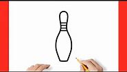 How to draw a BOWLING PIN step by step / drawing bowling pins easy