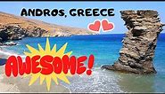 Greek island ANDROS: Remote beach with strangest name #travel #greekislands