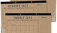 Hadley Designs Rustic Large Desk Calendar 2024-2025 - Desk Calender 2024 Monthly, Desk Planner 2024 Calendar Desk, Desk Calander 2024 Large, Office Calendar, Desk Pad Calendar 2024