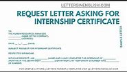 How To Write a Letter Asking for Internship Certificate – Letter for Internship Request