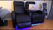 Home Theater Power Recliner Sofa Chairs with USB Charging and LED Lighting
