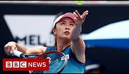 Video claims to show Peng Shuai at tournament - BBC News