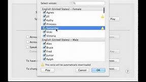 Mac OS X TTS (Text-To-Speech) Voices
