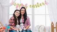 Happy Easter Glitter Banner Spring Easter Decorations