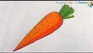 How to draw a Carrot | Drawing with Painting