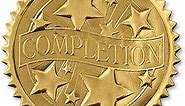 Embossed Completion Gold Foil Certificate Seals, 2 Inch, Self Adhesive, 102 Count, Embossed Seals for Certificates, Achievement and Award Stickers for School, Work, Diploma