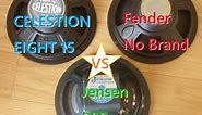 CELESTION EIGHT 15(G8C-15) vs JENSEN P8R(Alnico) vs Fender Original /セレッション、ジェンセン、フェンダー純正スピーカー比較レビュー