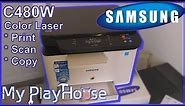 Samsung C480W Color Laser, Unboxing, First Print & Scan - 731