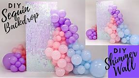 Step by Step Iridescent Sequin Backdrop DIY | DIY Sequin Shimmer Wall