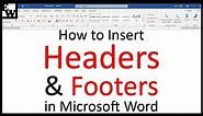 How to Insert Headers and Footers in Microsoft Word