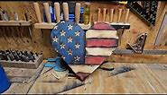 Making a scrap wood heart American flag.