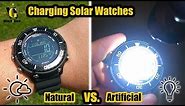 Charging Solar watches - Natural vs. Artificial light experiment using Seiko Digital Tuna