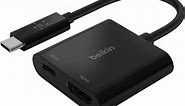 Belkin USB C to HDMI Adapter   USBC Charging Port,  4K UHD Video, 60W Passthrough Power Black AVC002BTBK - Best Buy