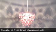 Plug-in 1 Light Pink Hanging Swag Dome Chandelier
