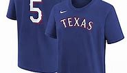 Nike Big Boys Corey Seager Royal Texas Rangers Home Player Name and Number T-shirt - Macy's